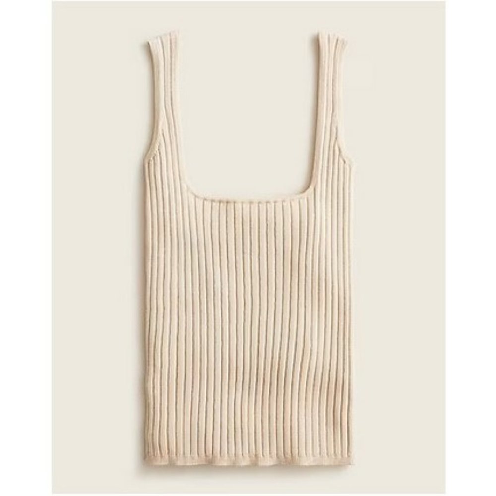 NWT J. Crew Ribbed Merino Wool Sweater Tank - Color Heather Sand, Size XL